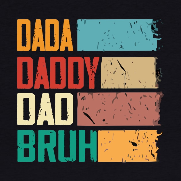 Dada Daddy Dad Bruh Retro Vintage Funny Fathers Day 2023 by AlmaDesigns